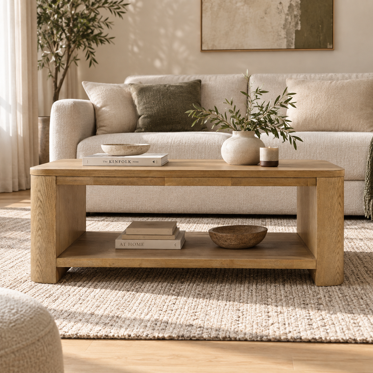 Janzen Castered Oak Coffee Table – Cascade Oak