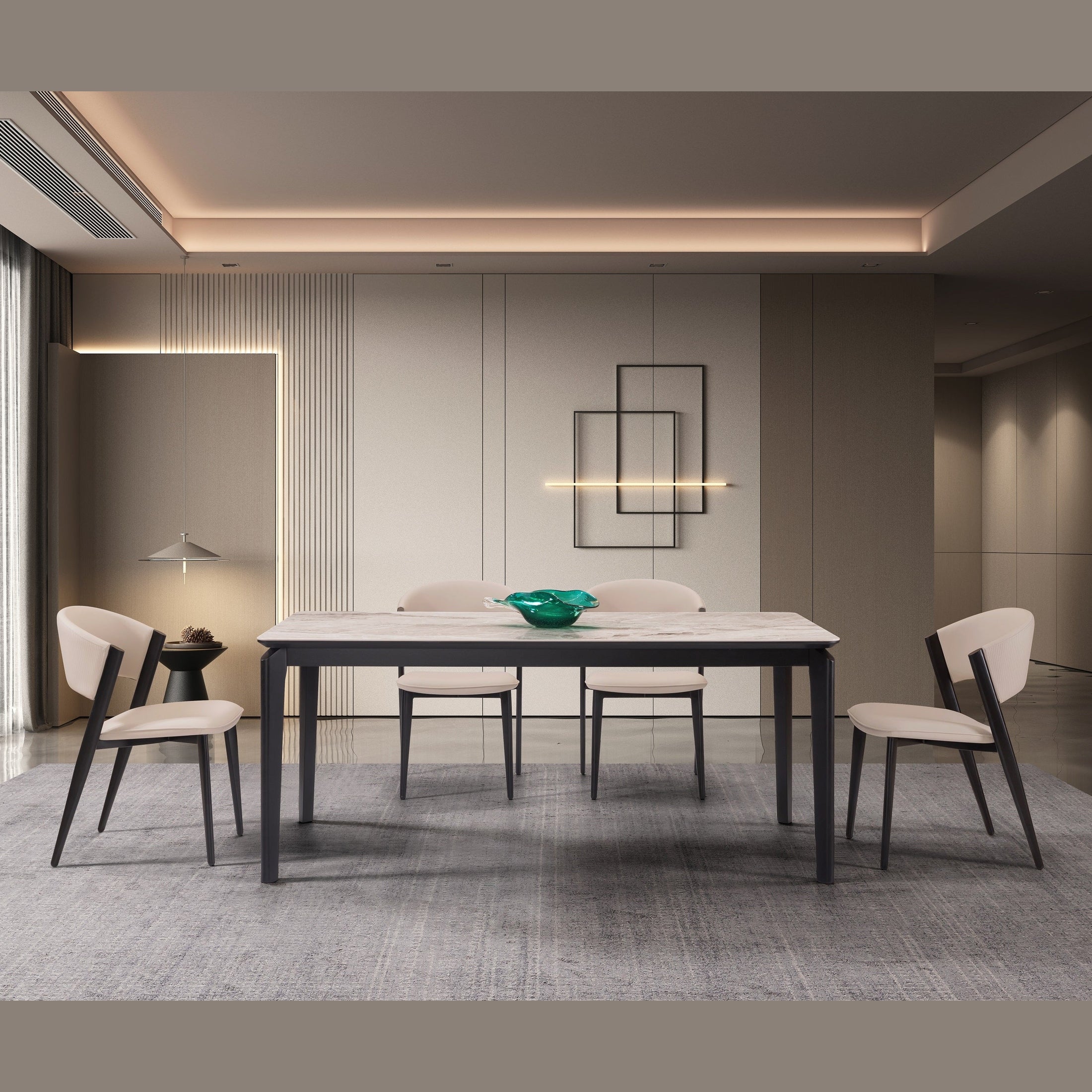 Japura Dining Chair - Beige with Mondo Dining Table