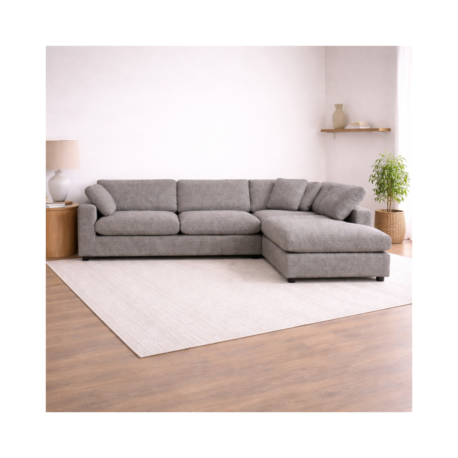 Joelle Sectional - Cement Grey