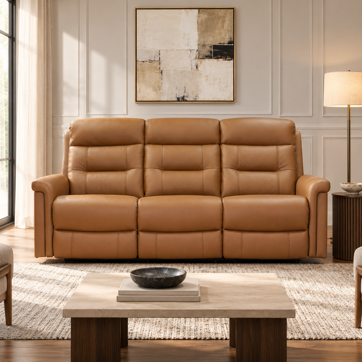 Joren Zero Gravity Power Reclining Leather Sofa with Power Headrests