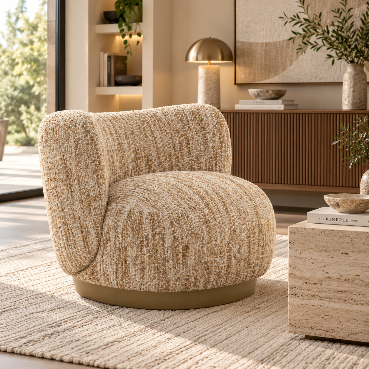 Jude Sculptural Upholstered Accent Chair – Toasted Oat