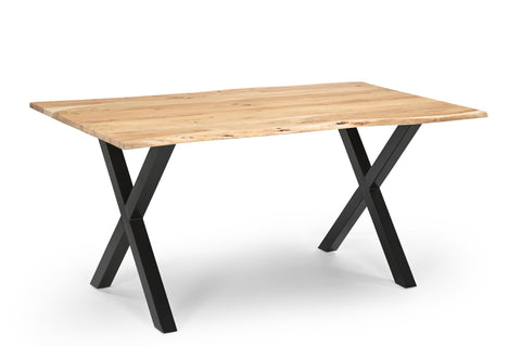 Tundra Acacia Wood Dining Table with Iron Legs