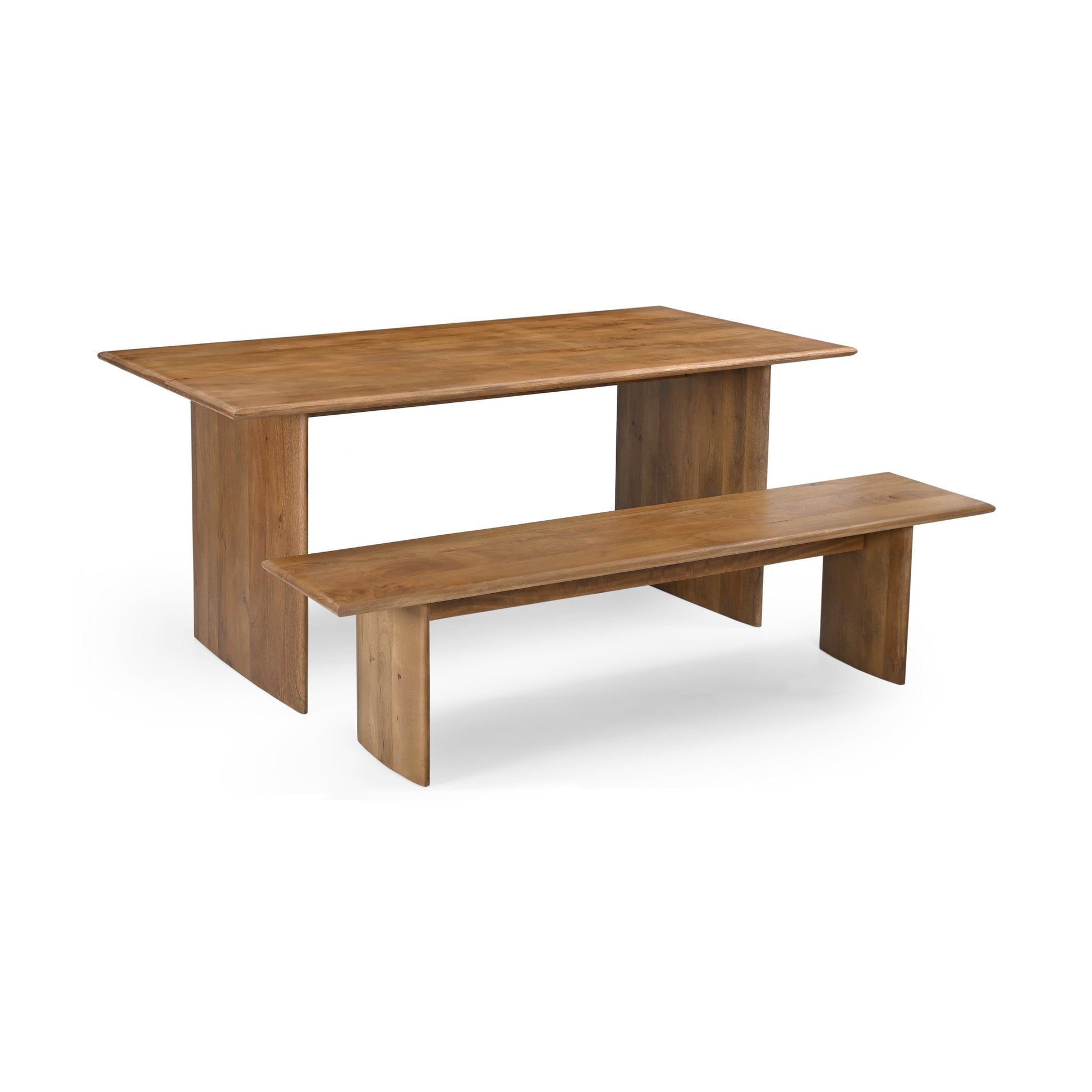 Bruton Mango Wood Dining Table and Bruton Mango Wood Dining bench