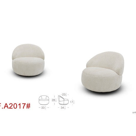 Bula Swivel Accent Chair - Mellow Ivory