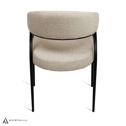 Kara Premium Vista Fabric Dining Chair - Light Linen