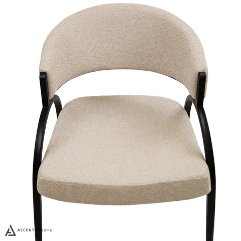 Kara Premium Believe Fabric Dining Chair - Cream