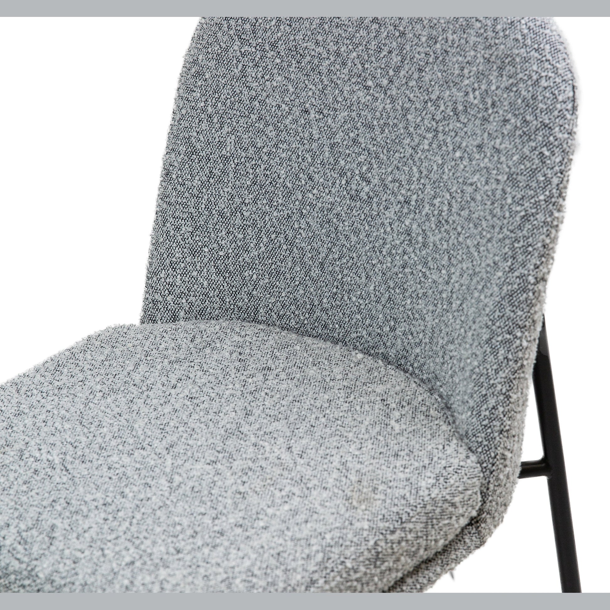 Kendra Boucle Dining Chair - Grey