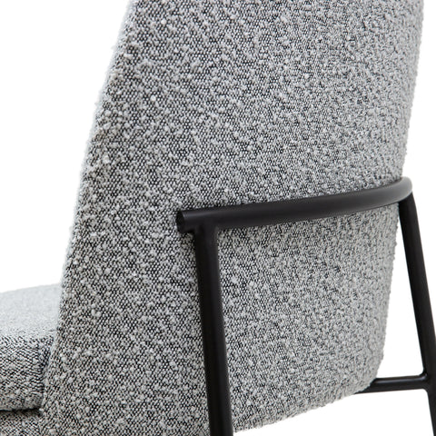 Kendra Boucle Dining Chair - Grey