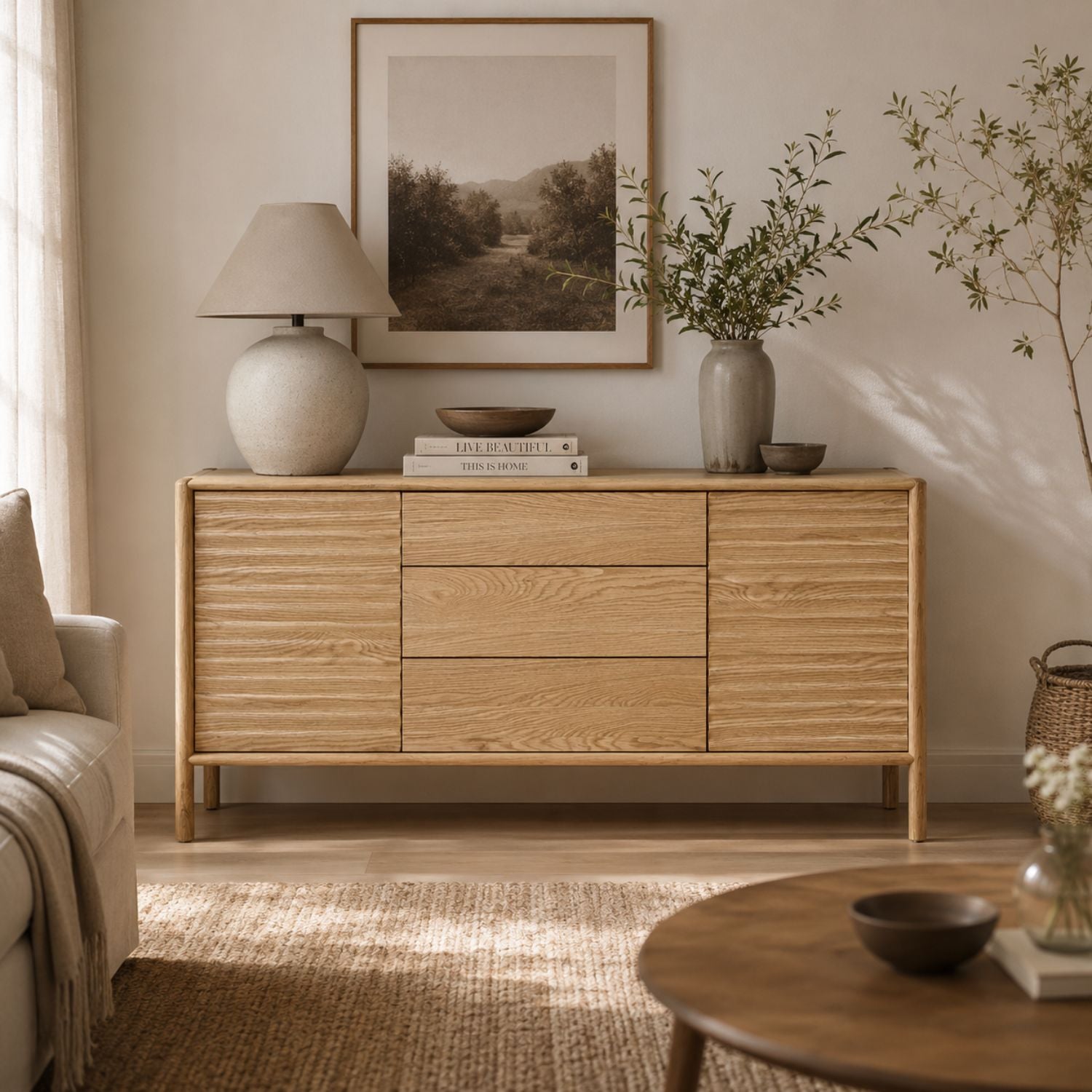 Kevara Sideboard - Light Oak