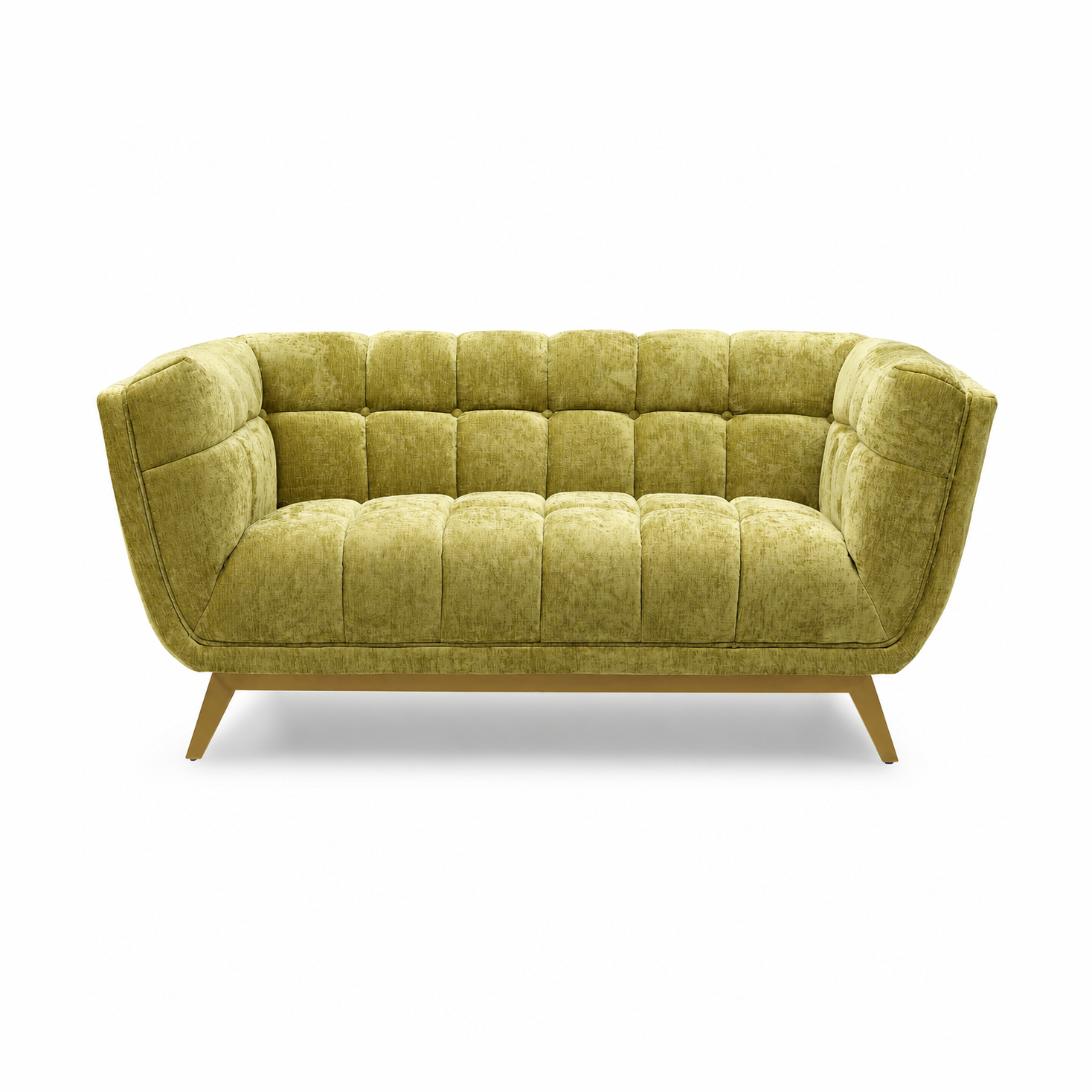 Yaletown Mid Century Loveseat - Lime Crushed Velvet Floor Model