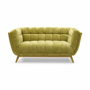 Yaletown Mid Century Loveseat - Lime Crushed Velvet Floor Model