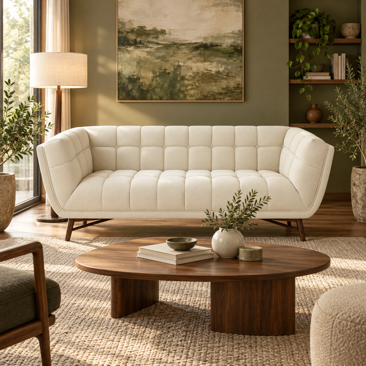 Kitsilano 3-Seater Premium Velvet Sofa – Beige