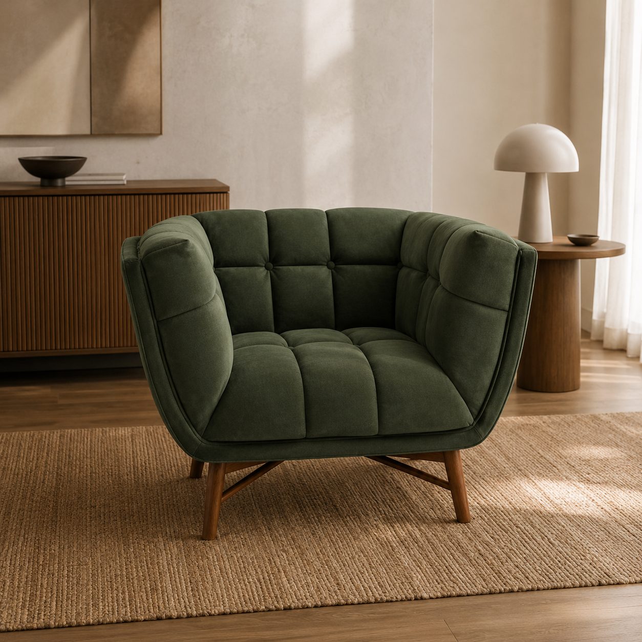 Kitsilano Accent Chair - Velvet Forest Green