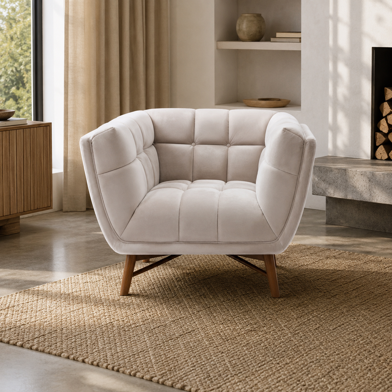 Kitsilano Accent Chair - Velvet Buff Beige