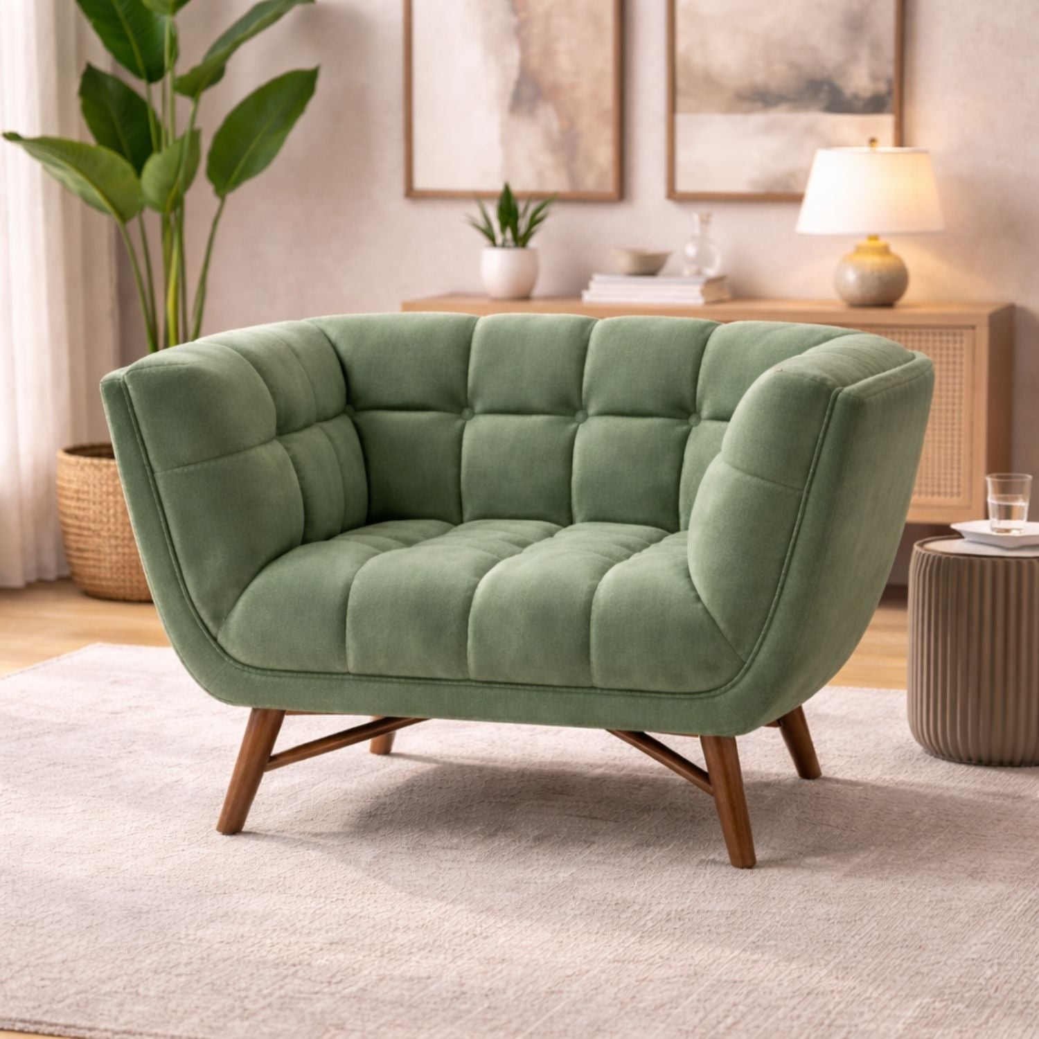 Kitsilano Accent Chair - Premium Velvet Green