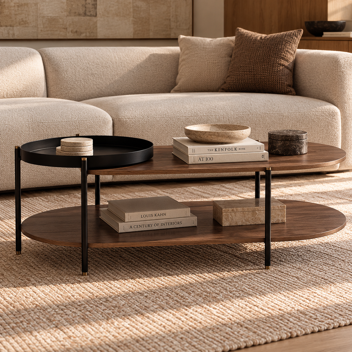 Kobbo Metal Mango Wooden Coffee Table