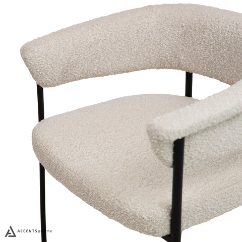 Kople Dining Chair Boucle Fabric - Cream