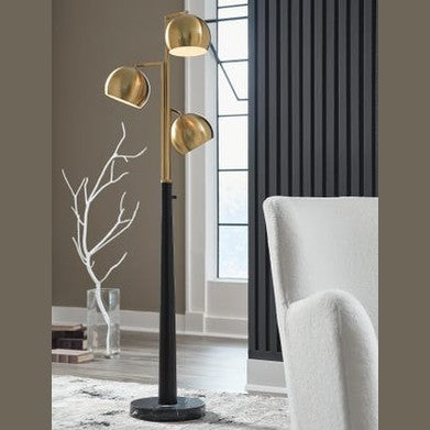 Sorcha 3-Light Metal Floor Lamp – Black & Gold