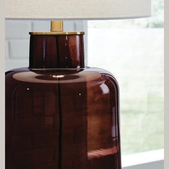 Mette Glass Table Lamp – Brown & Gold