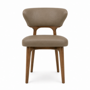 Langley Faux Leather Dining Chair with Walnut Wood Legs – Mocha Brown