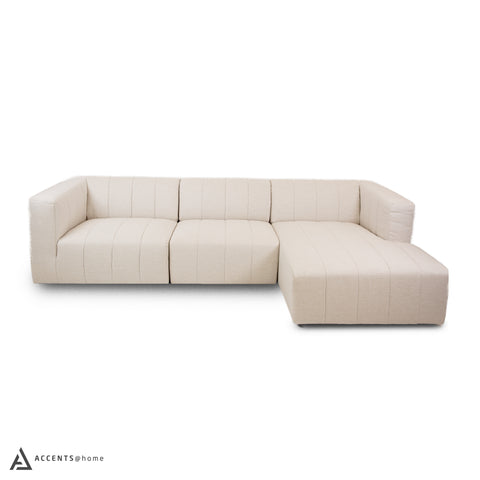 Lauriston 3 Pc Sectional with Chaise - White