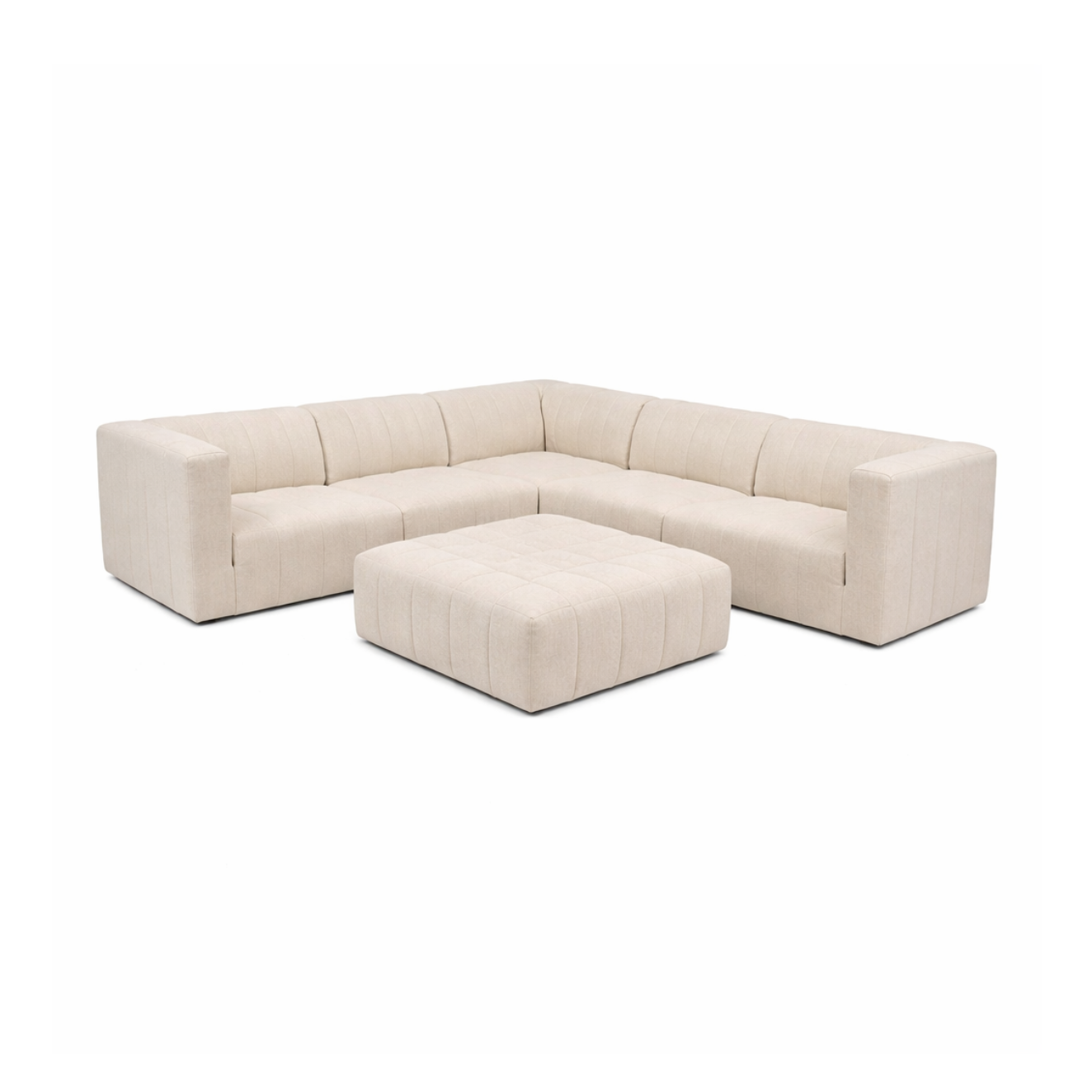 Lauriston Premium Fabric 6 PCs Modular Sectional - Monique Beige