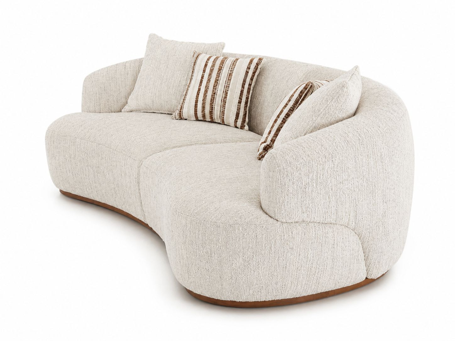 Leona Modern Premium Fabric Upholstered Sofa with Ash Wood Base - Oatmeal