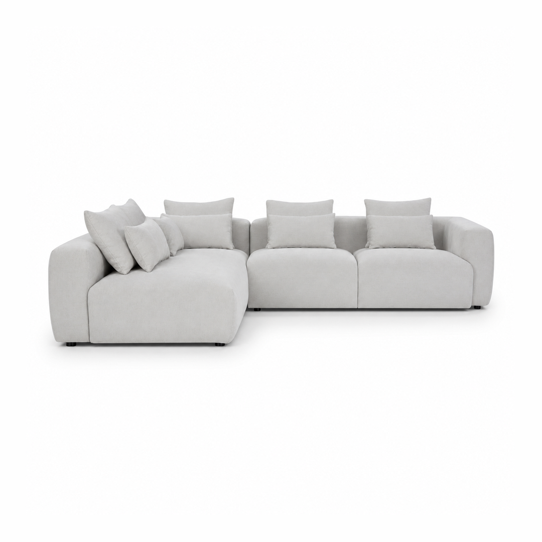Livio Modern Sectional Sofa with Left Chaise - Pearl