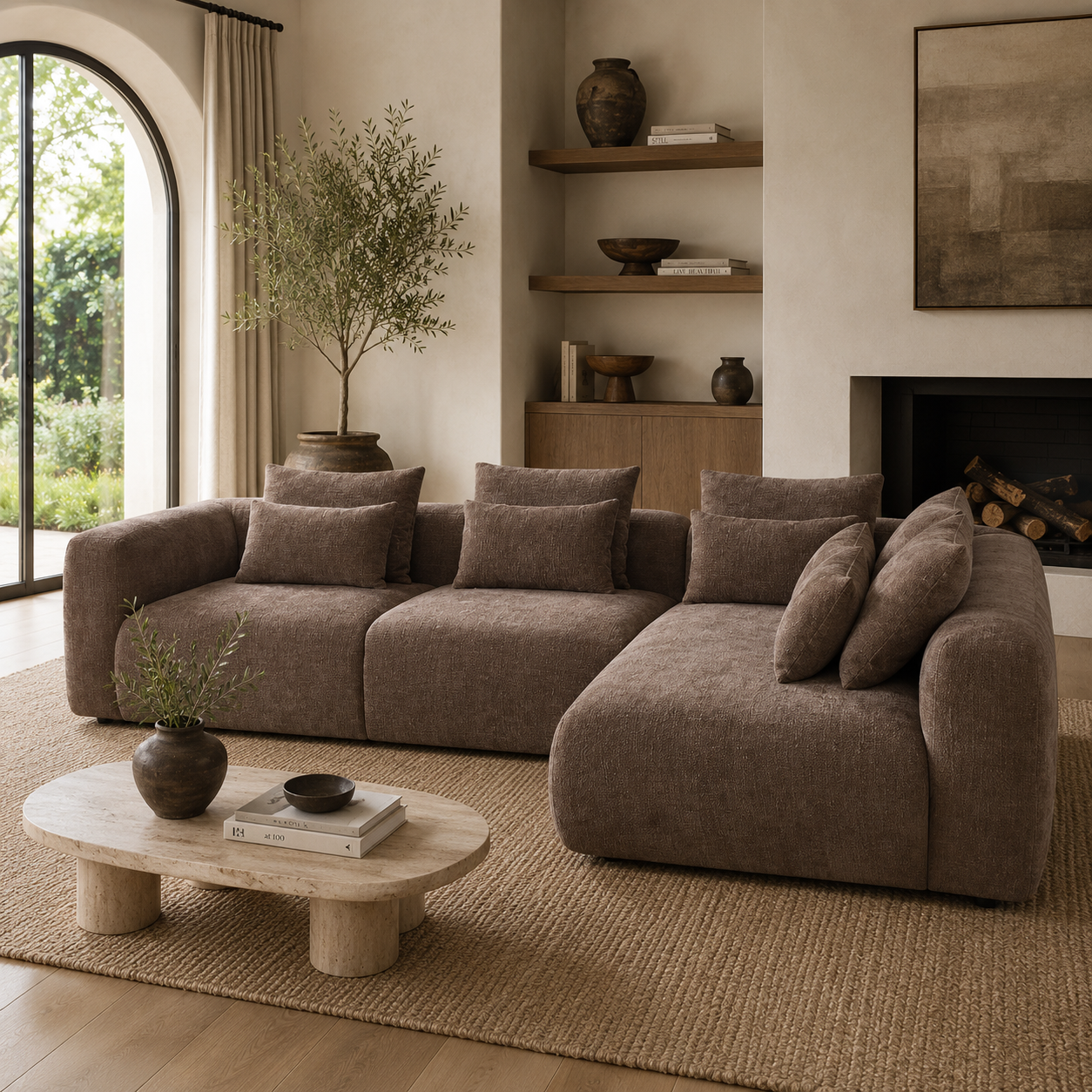 Livio Modern Sectional Sofa with Right Chaise