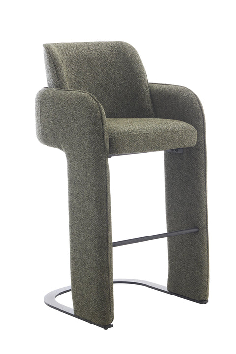 Elina Green Upholstered Modern Bar Chair