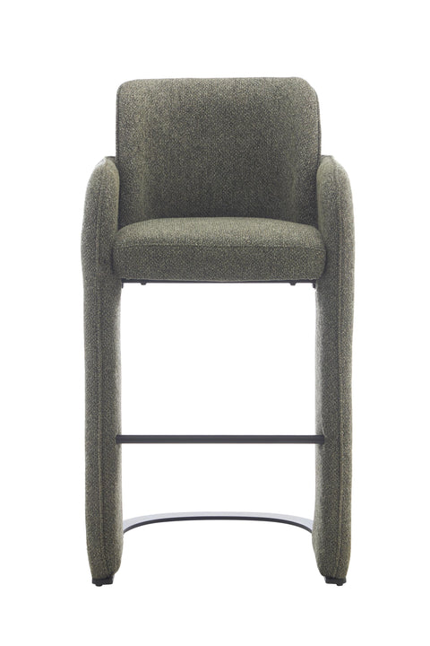 Elina Green Upholstered Modern Bar Chair