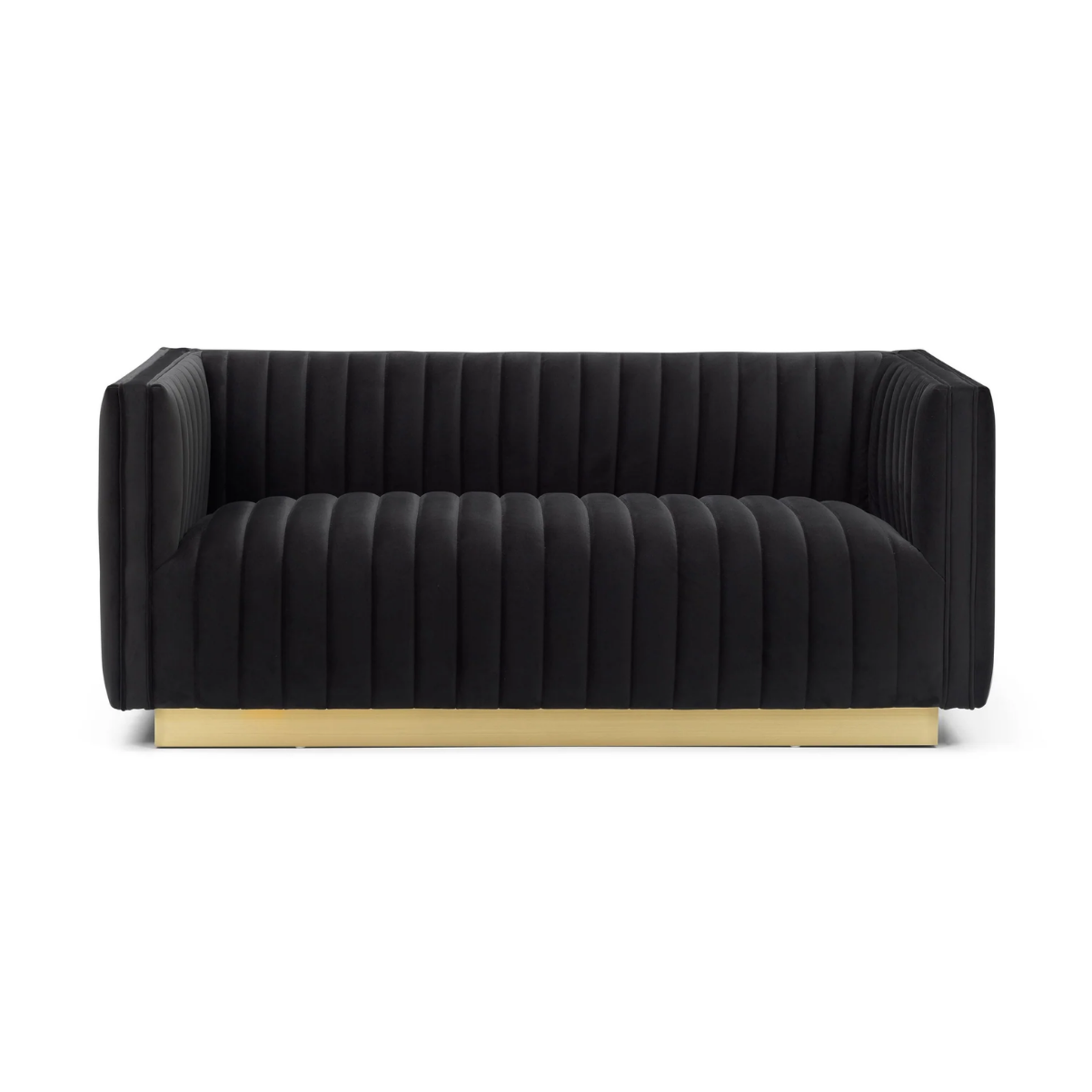 Elba Mid Century Loveseat - Velvet Black