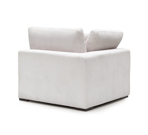 Clark 5 pcs Sectional with Ottoman - Ivory