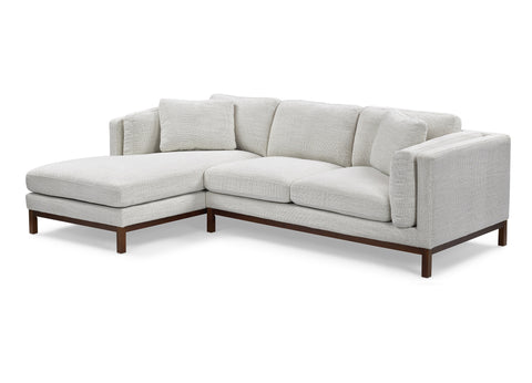 Shilo Fabric Sectional Sofa Left Chaise - White
