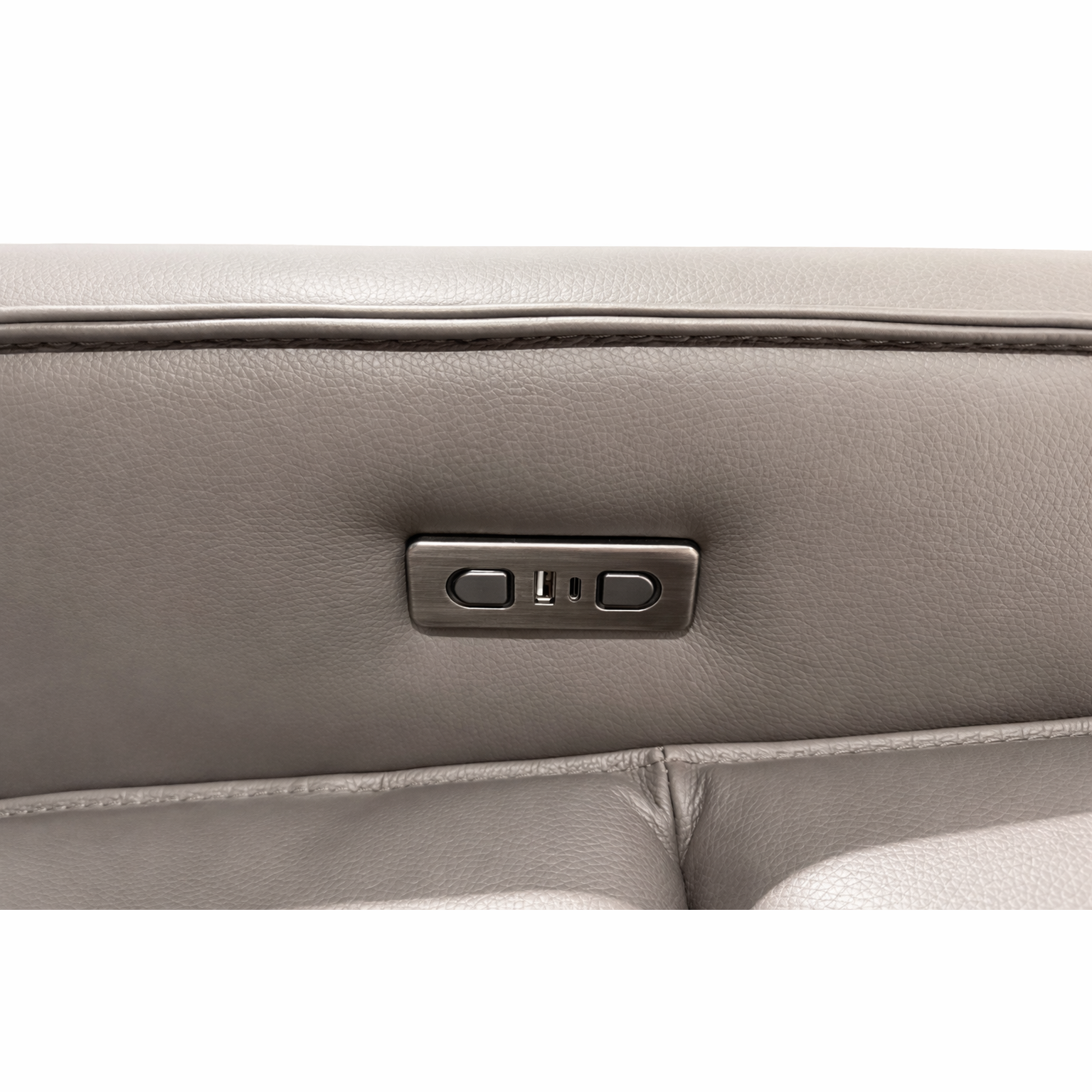 Maceo Genuine Leather Modular Recliner Sectional - Charcoal