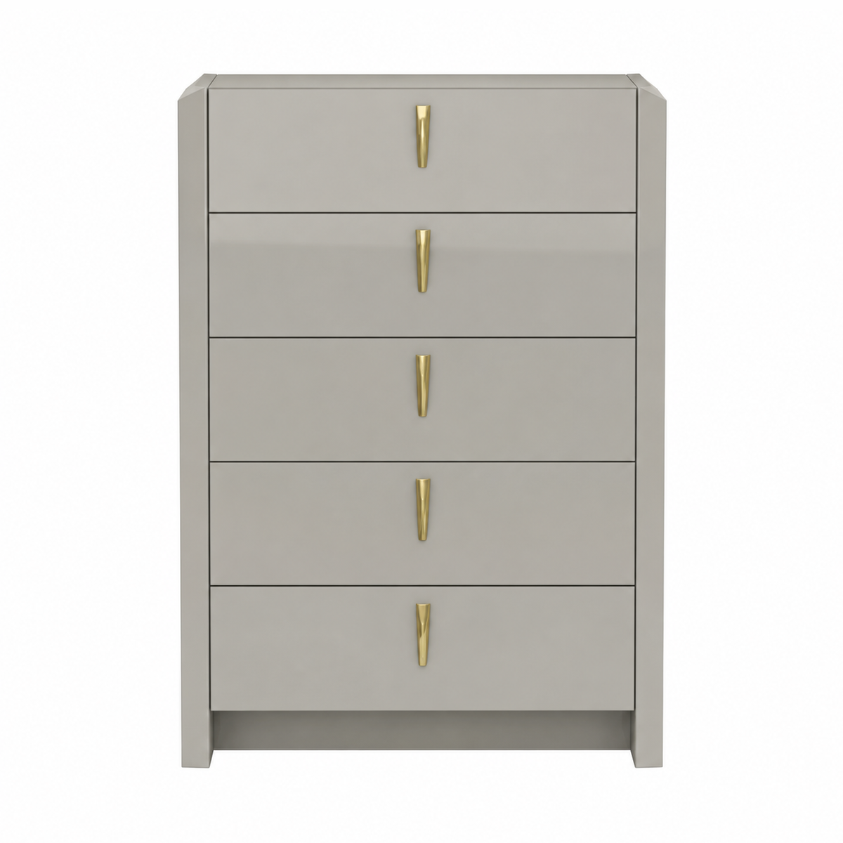 Magnus Glossy Finish Bedroom Chest - Cool Grey