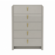 Magnus Glossy Finish Bedroom Chest - Cool Grey
