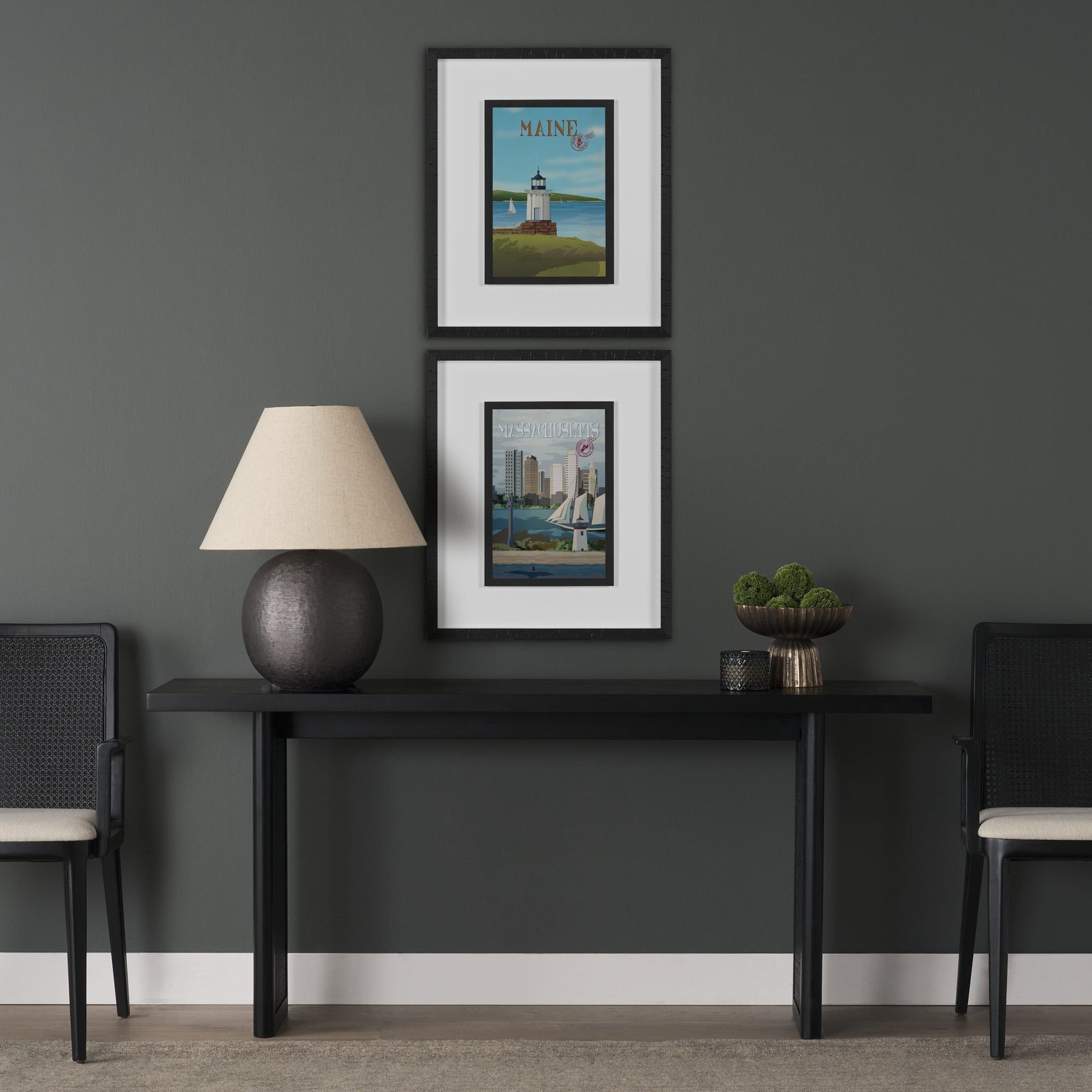 Maine GO (M) Framed Artwork Matted under Glass