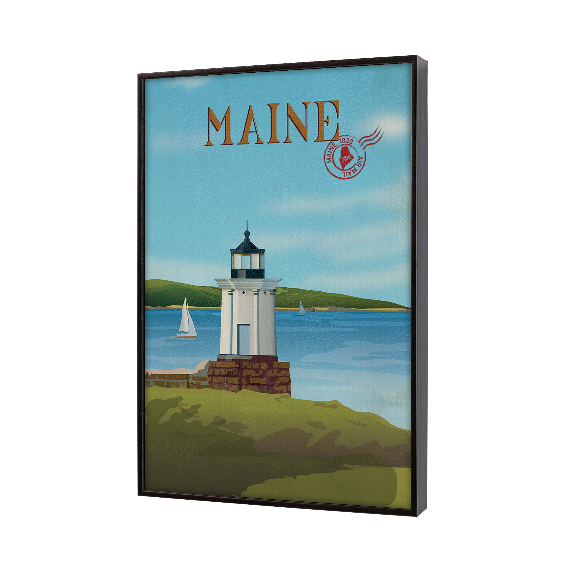 Maine GO (SM) Textured Framed Artwork Matted