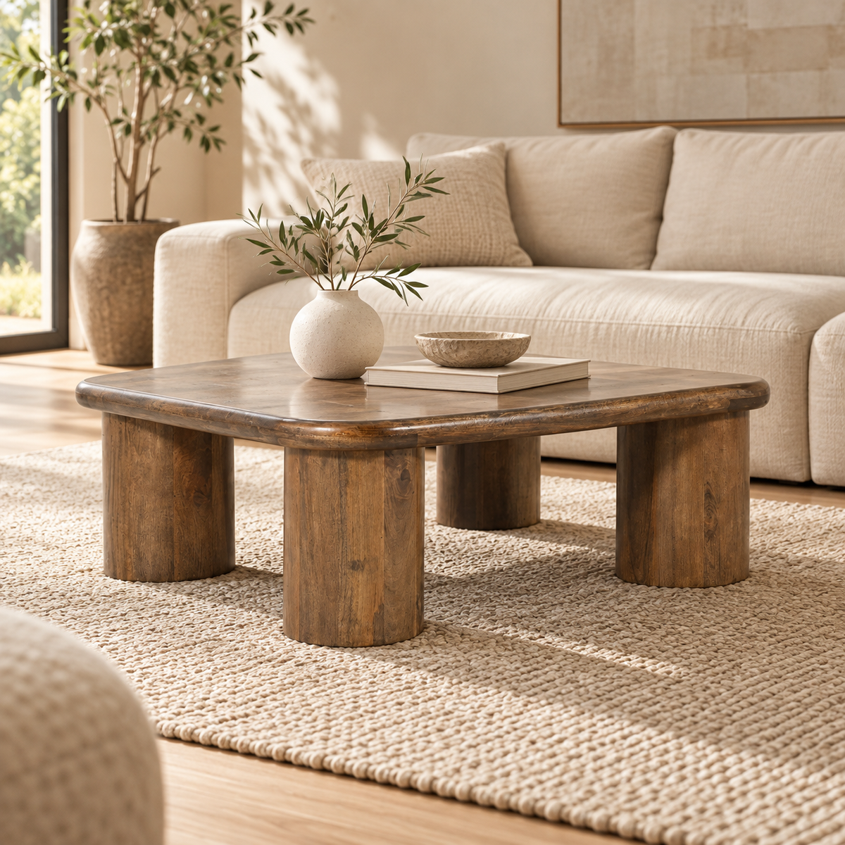 Mandara Solid Mango Wood Coffee Table