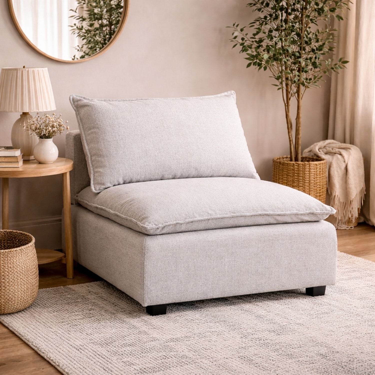 Marliss Armless Chair - Vinci Ice