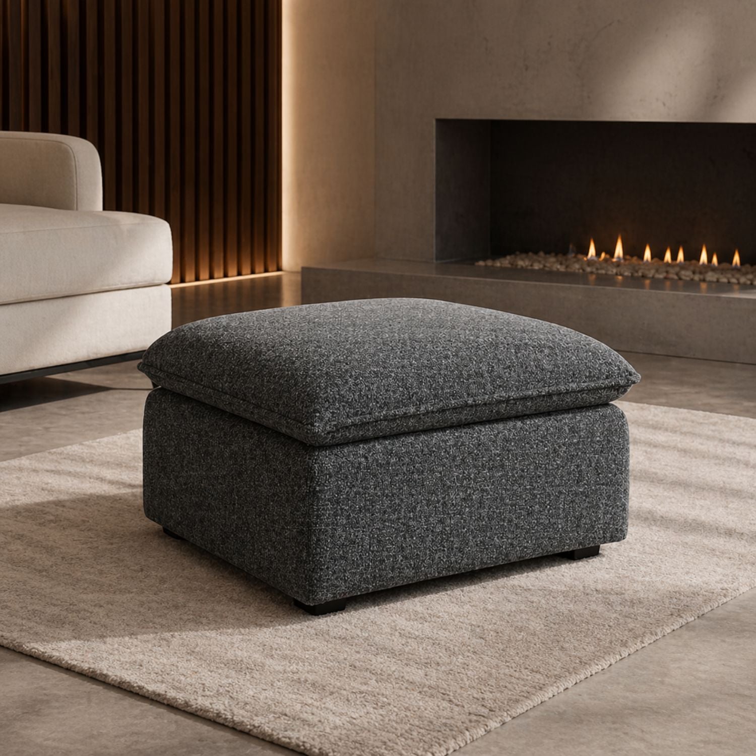 Marliss Ottoman - Vinci Ash