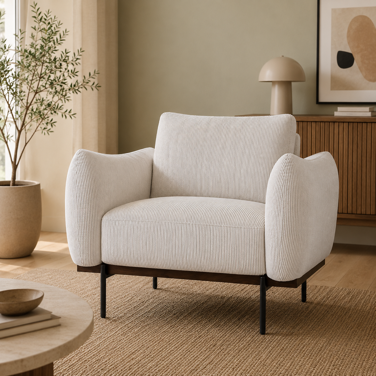 Meela Accent Chair - White