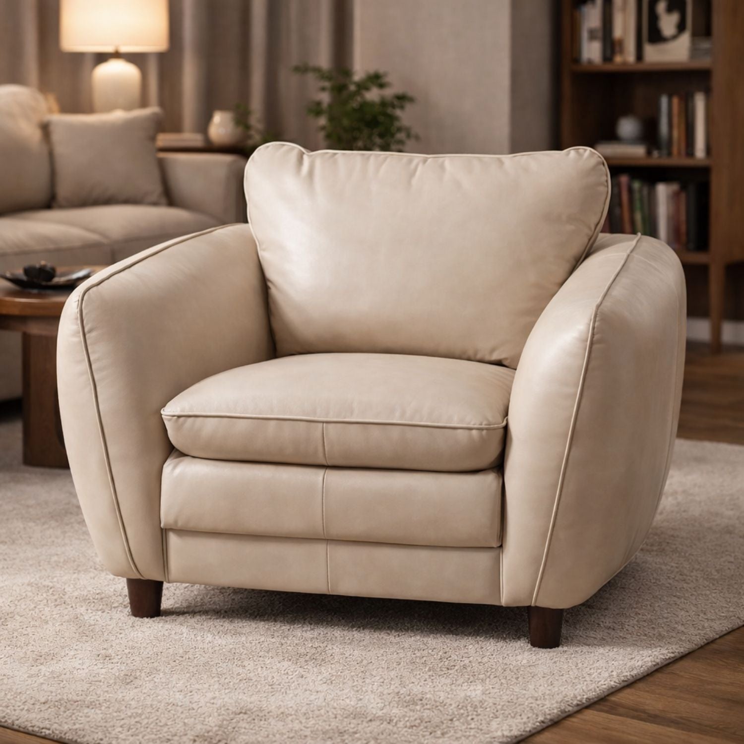 Merino Genuine Leather Accent Chair