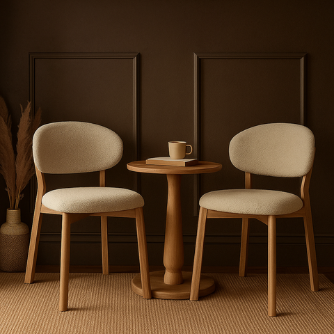 Milena Dining Chair – Upholstered Seat with Oak Wood Frame