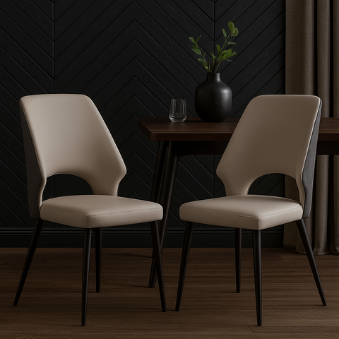 Minas Faux Leather Two-Tone Dining Chair
