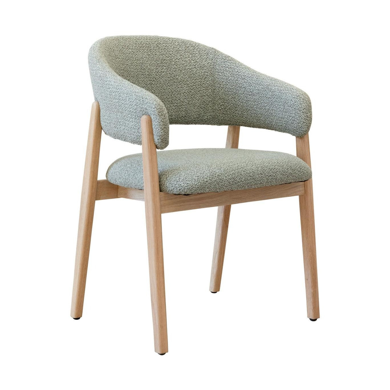 Brina Dining Chair – Mint Green Upholstery & Natural Wood Frame
