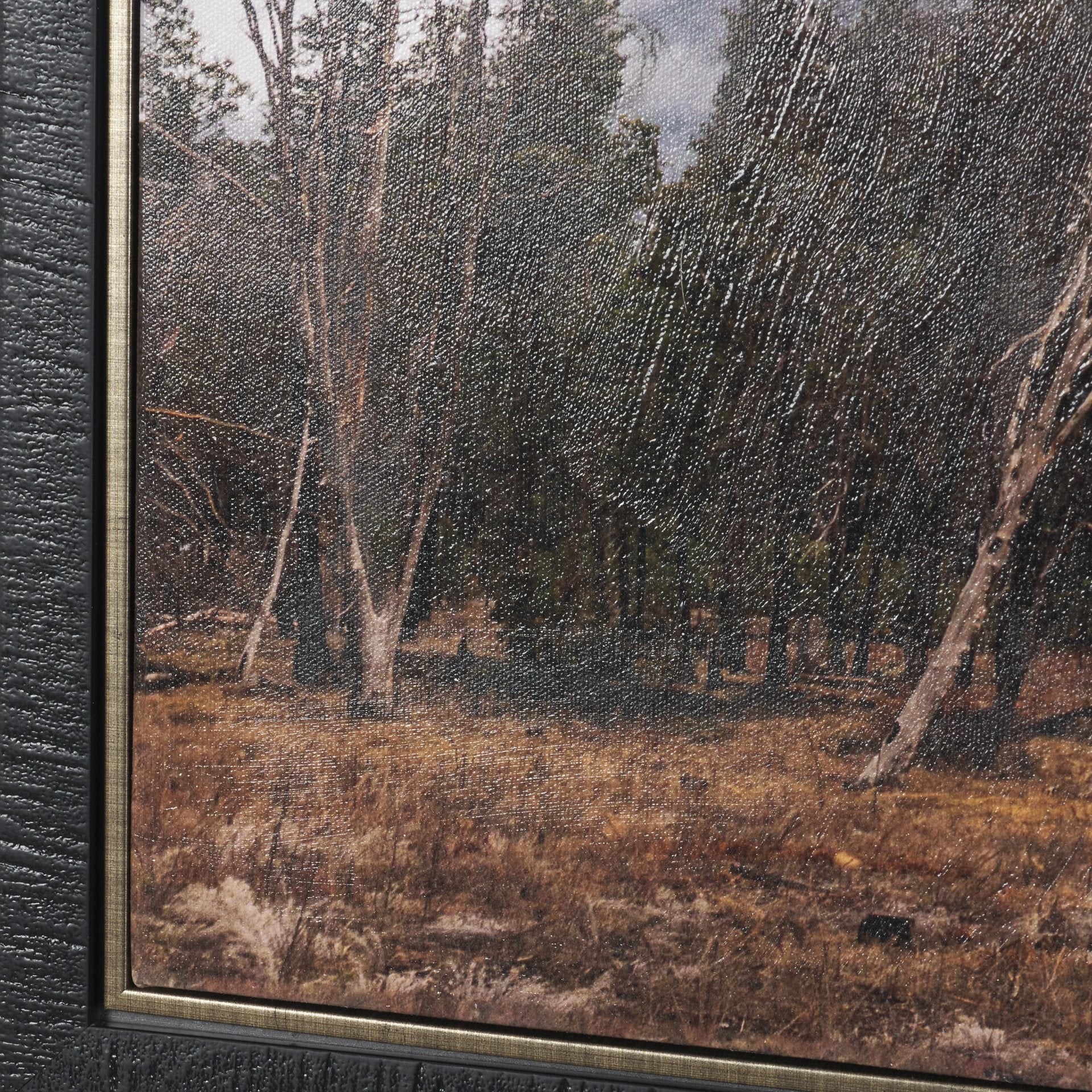 Misty Mountain Hand-Embellished Textured Framed Art Print