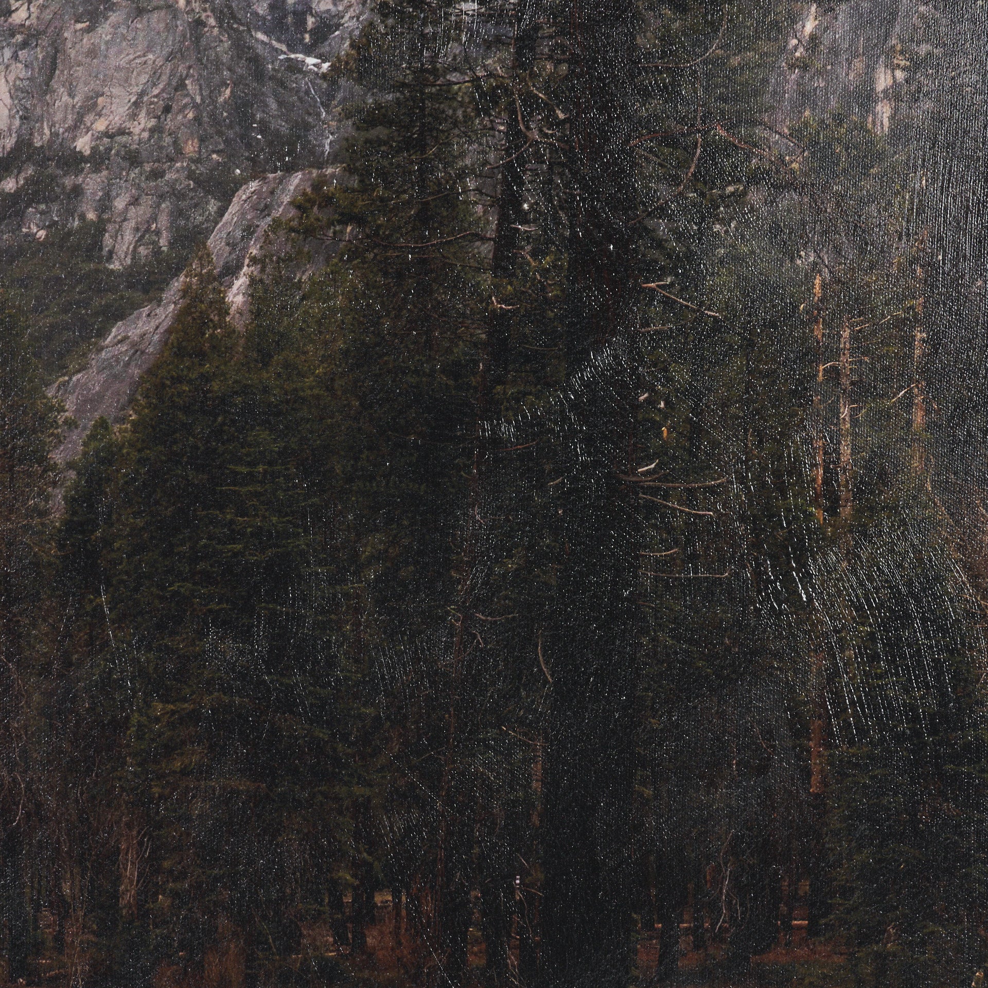 Misty Mountain Hand-Embellished Textured Framed Art Print