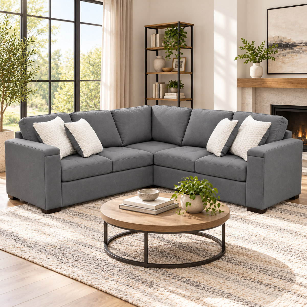 Bjorn Right Pull-Out Sleeper Sectional – Dark Shadow-Large